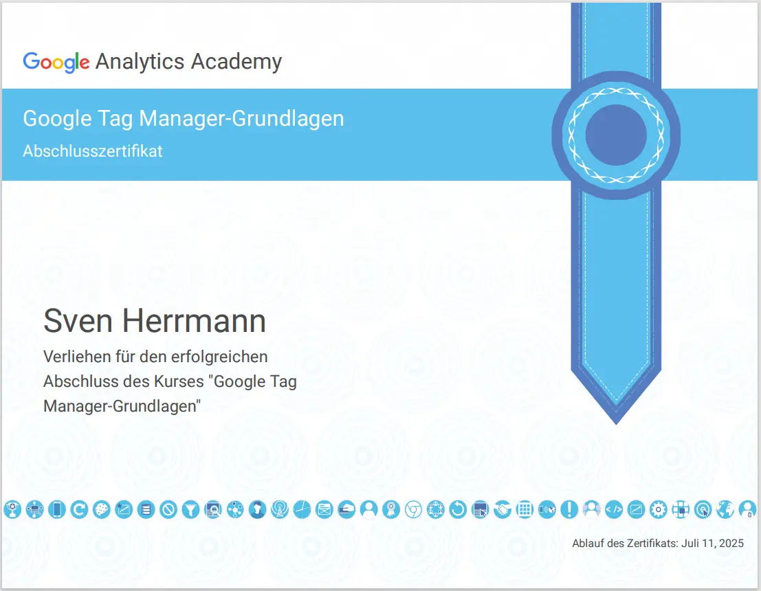 Certificate google tag manager